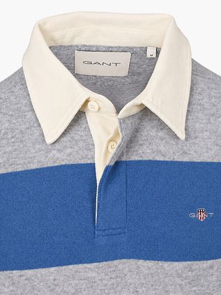 Gant Rugger Polo Knitted Lammwolle Blau-Grau