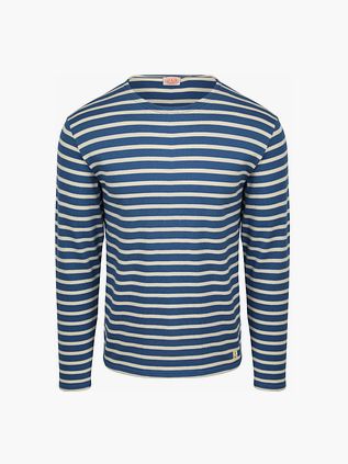 Armor-Lux Randig Långärmad T-shirt Blå