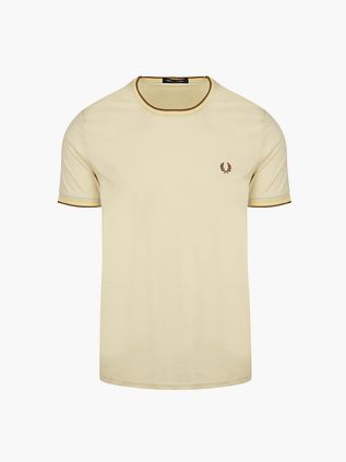 Beżowy T-Shirt Fred Perry M1588 Twin Tipped