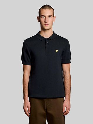 Lyle & Scott Knitted Polo Shirt Navy