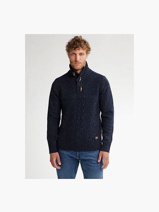 Petrol Cable Pullover Half Zip Hamilton Navy