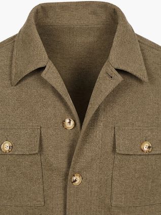 Suitable Overshirt Herringbone Green