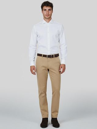 Profuomo Shirt Cutaway Double Cuff Off White