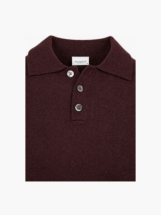 Profuomo Longsleeve Polohemd Boiled Wool Aubergine