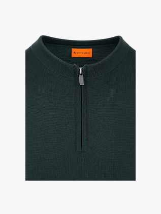 Suitable Crew Zip Merino Dark Green