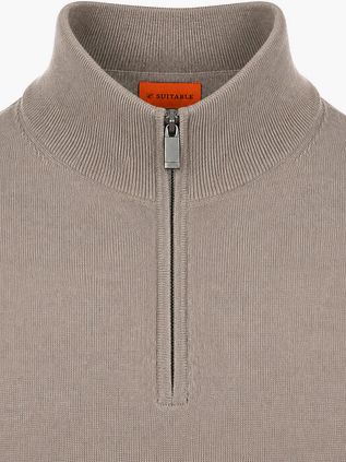 Suitable Merino Half Zip Sweater Bright Taupe