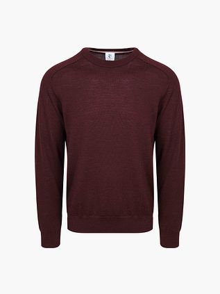 R2 Pull laine mérinos Bordeaux