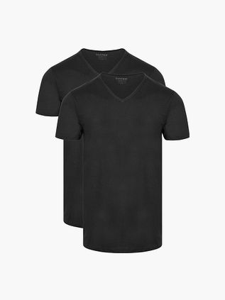 Slater 2-pack Basic Fit T-Shirt z dekoltem V czarny