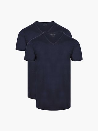 Slater set da 2 Basic Fit T-Shirt con scollo a V Navy