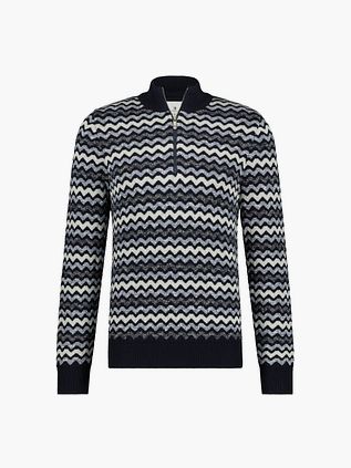 State Of Art Halv lynlås Mørkeblå Print