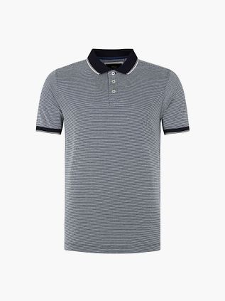 Suitable Oxford-polo in mørkeblått