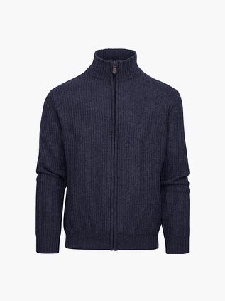 Suitable Vest i uld Blend Marineblå