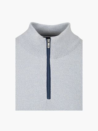 State Of Art Half Zip Pullover Melange Hellblau