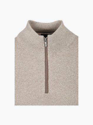 State Of Art Half Zip Trui Melange Beige