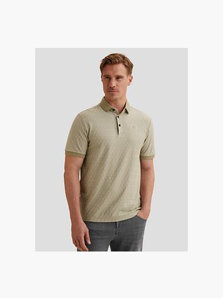 Vanguard Knitted Poloshirt Jacquard Print Groen