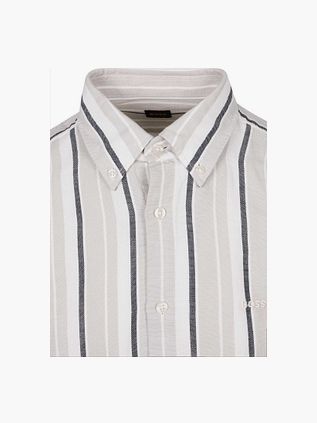 BOSS Relegant Overhemd Linen Blend Streep