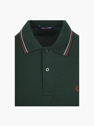 Fred Perry Polo Twin Tipped M3600 Dunkelgrün 85A