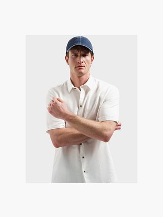 No Excess Short Sleeve Hemd Linen Blend Wit