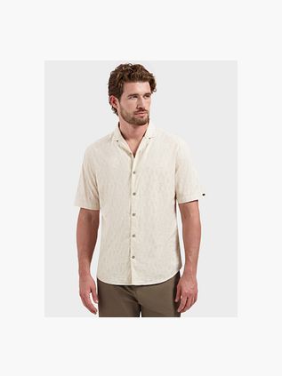 No Excess Short Sleeve Jacquard Hemd Ecru
