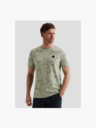 PME Legend Slub Jersey T-Shirt Allover Print Cameo Green