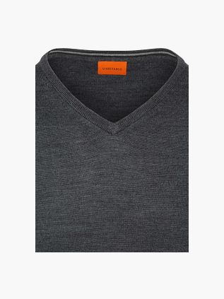 Suitable Merino Pullover V-Hals Anthrazit