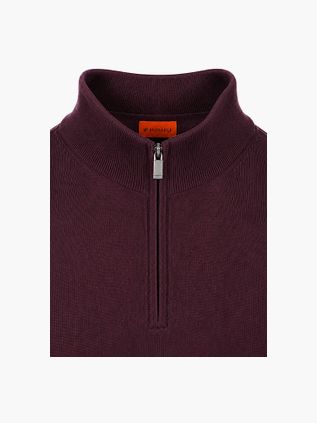 Suitable Merino Half Zip Sweater Burgundy