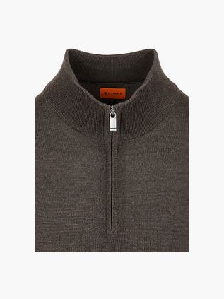 Suitable Merino Half Zip Sweater Brown