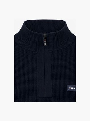 NZA Half Zip Slub Knit Melange Navy