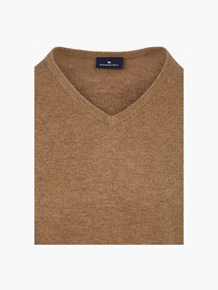 Steppin' Out Pullover Col V Laine Mérinos Praline