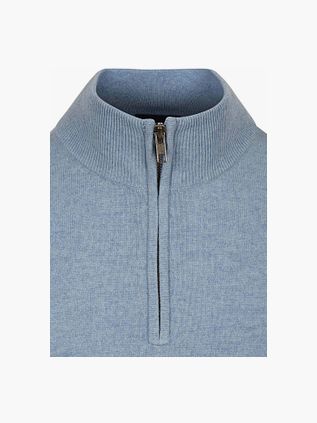 Steppin' Out Half Zip Pullover Merino Wool Light Blue