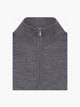 Profuomo Half Zip Pullover Merino Wool Grey