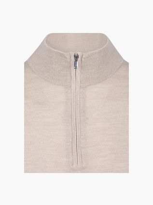 Profuomo Half Zip Pullover Merino Wool Beige