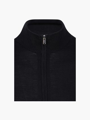 Profuomo Half Zip Pullover Merino Wool Black