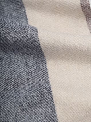 Profuomo Sjaal Wol Stripes Blauw Bruin Beige