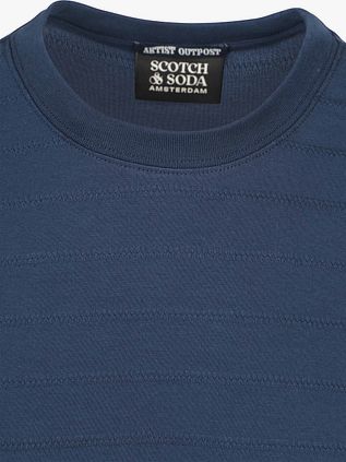 Scotch & Soda Strukturiertes T-Shirt Navy