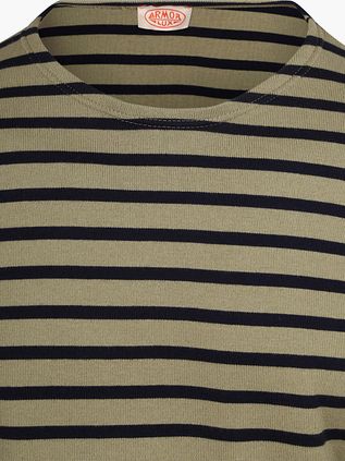 Armor-Lux Heavy Longsleeve T-Shirt Strepen Kaki