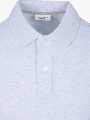 Profuomo Piqué Polo Shirt Melange Light Blue