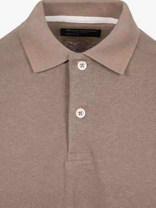 Marc O'Polo Longsleeve Polo Shirt Cotton Linen Taupe