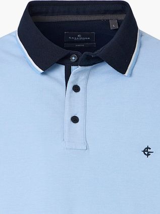 CASAMODA Polo Piqué Contrast Hellblau
