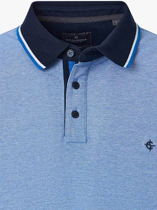 CASAMODA Polo Piqué Contrast Blau