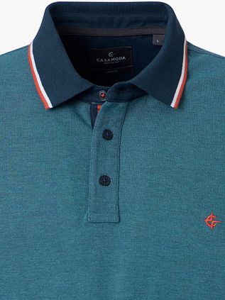 CASAMODA Polo Piqué Contrast Petrol