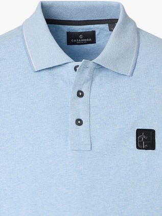 CASAMODA Polo Jersey Tipping Hellblau