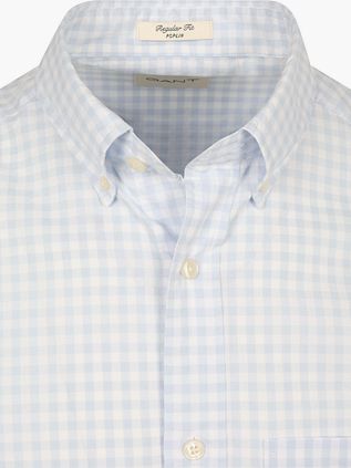 Gant Hemd Gingham Poplin College Hellblau