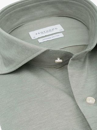 Profuomo Japanese Knitted Shirt Melange Green