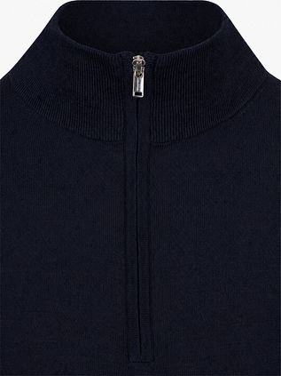 Profuomo Half Zip Pullover Merino Wool Navy