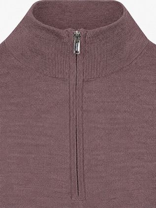 Profuomo Half Zip Pullover Merino Wool Aubergine