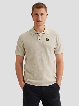 PME Legend Polo Shirt Knitted Structure Ecru