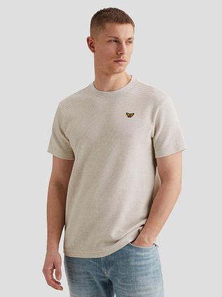 PME Legend T-Shirt Two Tone Texture Ecru