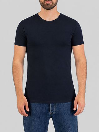 Garage Stretch Basic T-Shirt Navy Rundhals