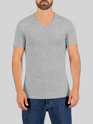 Garage Stretch Basique Col-V Gris